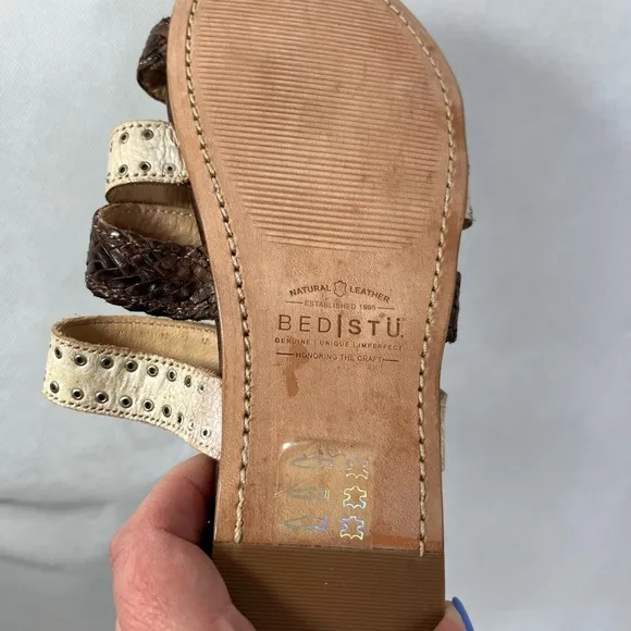 BedStu Henna flat sandals, NWOB, rare wide size.