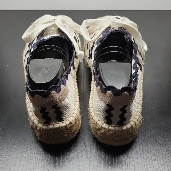 ☆BERNARDO☆ PLATFORM ESPADRILLE PERFORATED CANVAS SNEAKERS WOMAN'S 8.5 IN GUC
