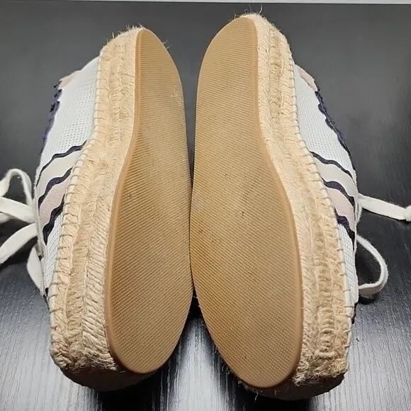 ☆BERNARDO☆ PLATFORM ESPADRILLE PERFORATED CANVAS SNEAKERS WOMAN'S 8.5 IN GUC