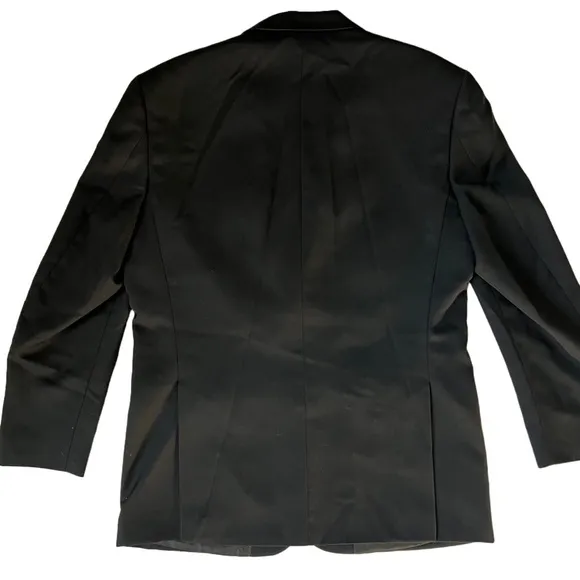 BERT PULITZER BLACK DOUBLE BREASTED CLASSIC WOOL BLEND BLAZER