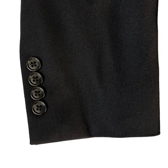 BERT PULITZER BLACK DOUBLE BREASTED CLASSIC WOOL BLEND BLAZER