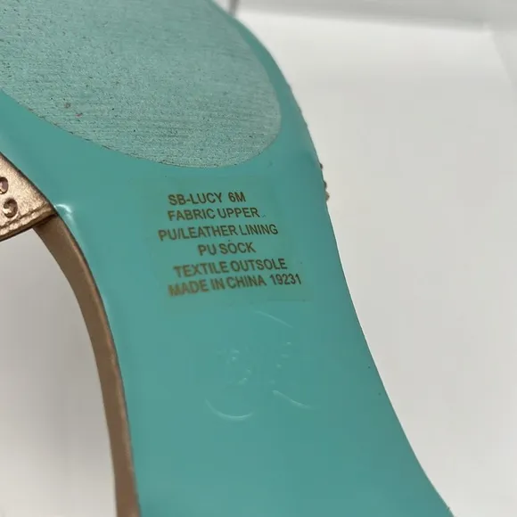 Betsey Johnson Lucy Blush Pink Rhinestone Peau de Soie Rosette Cutout Flats  6M