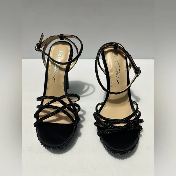 Betsey Johnson Women's Adde Platform Dress Sandals Black Size 5.5m