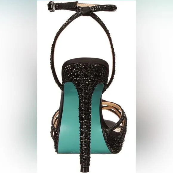 Betsey Johnson Women's Adde Platform Dress Sandals Black Size 5.5m