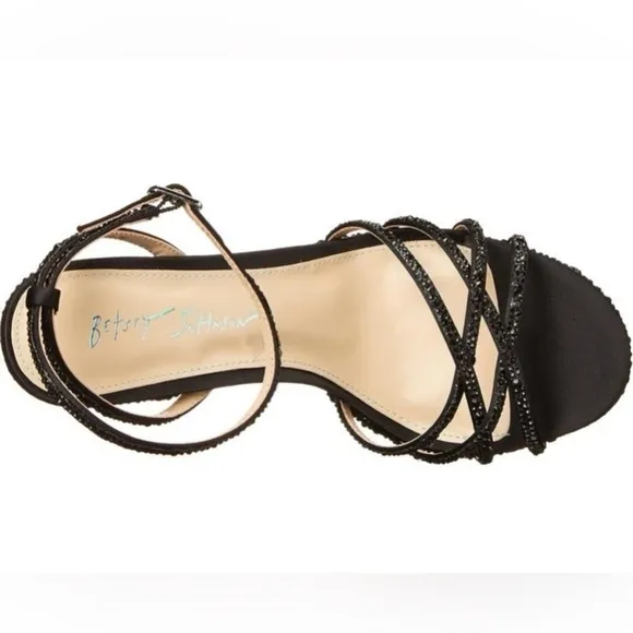 Betsey Johnson Women's Adde Platform Dress Sandals Black Size 5.5m