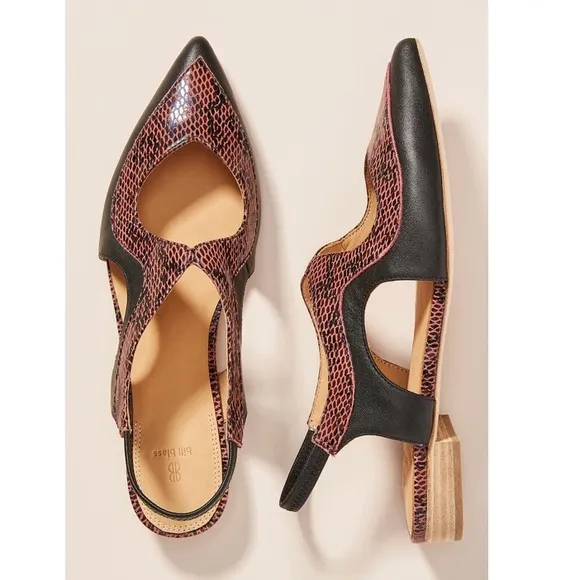 Bill Blass Skyla Printed Snake Pointed Toe Flats