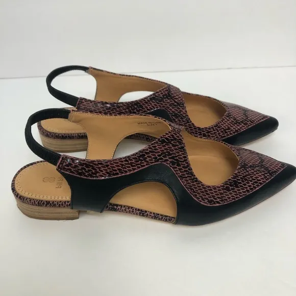 Bill Blass Skyla Printed Snake Pointed Toe Flats