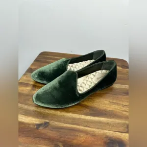Birdies Shamrock Green Velvet Ballet Flats Size 8 EUC