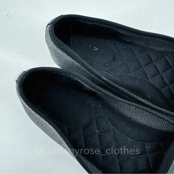 BIRDIES The Blackbird Pointed Toe Loafer in Mist Gray and Black Knit