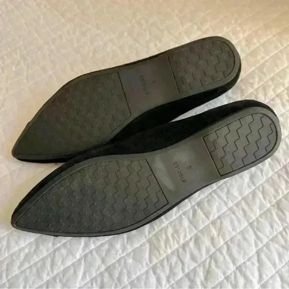 BIRDIES The Goldfinch Pointed Toe Ballet Flats in Black Suede Sz. 9