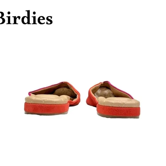 Birdies Womens Red &amp; Pink Rush Pointed Toe Mule Flats Size 7