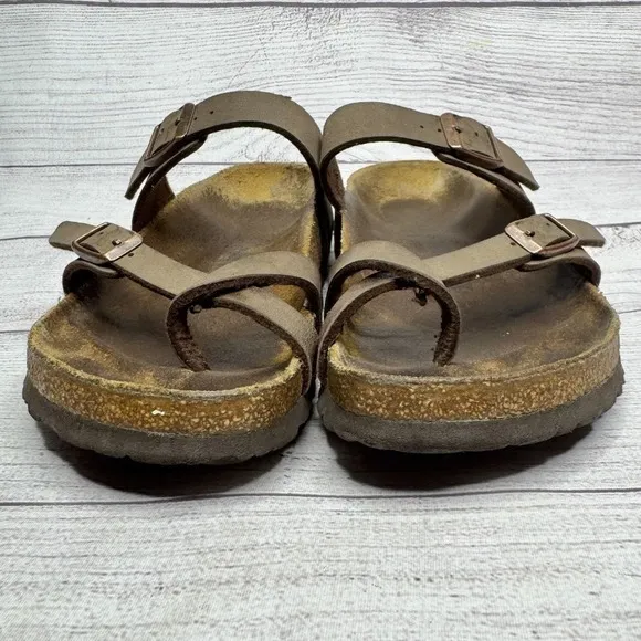 Birkenstock‎ Arizona Thong Sandals EU 41 US 10.5 Leather Bronze Buckle Slides