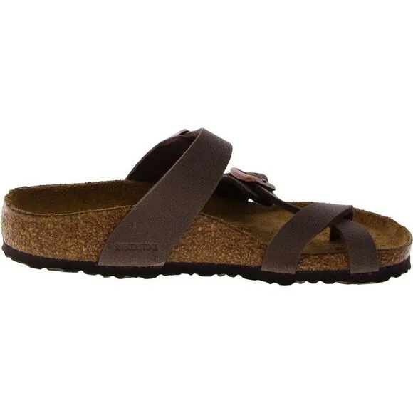 Birkenstock Girls Mayari Brown Leather Flat Flatform Sandals Shoes New