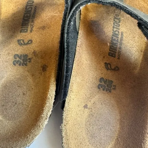 Birkenstock Gizeh Big Kids BirkoFlor Thong Sandals Buckle Flat Leather Black 1.5