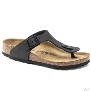 Birkenstock Gizeh Big Kids BirkoFlor Thong Sandals Buckle Flat Leather Black 1.5