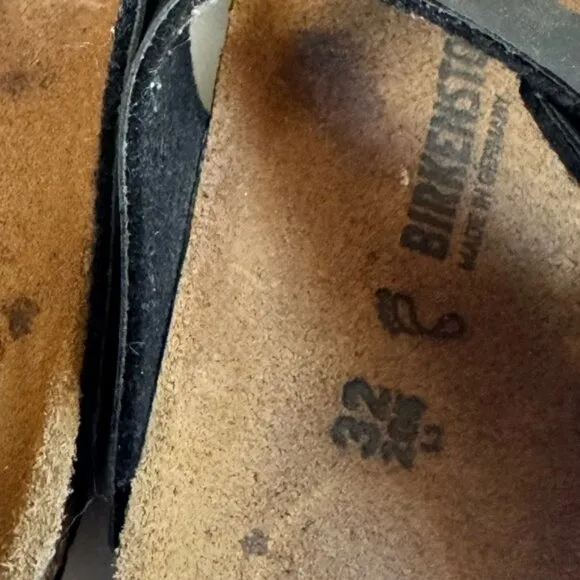 Birkenstock Gizeh Big Kids BirkoFlor Thong Sandals Buckle Flat Leather Black 1.5
