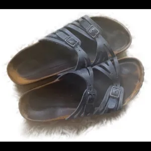 Birkenstock Granada Soft Footbed Sandals Open Toe Denim Blue Sz 40N
