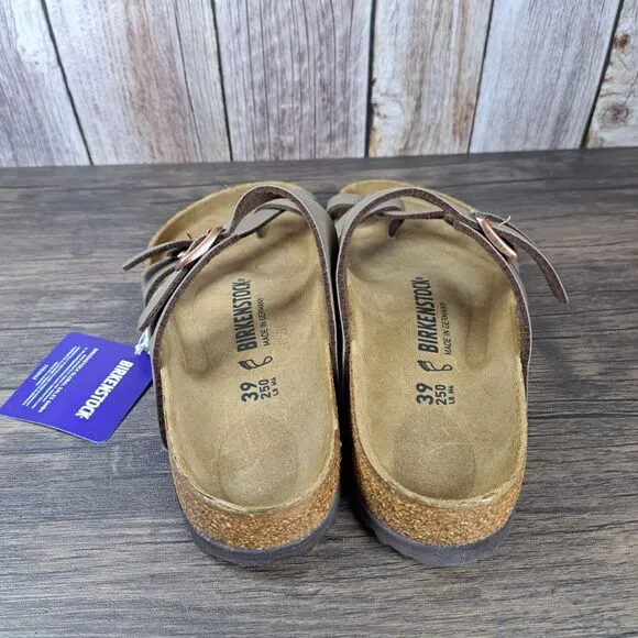 Birkenstock Mayari Oiled Leather Strappy Sandals Women's Sz 8 R EU39 Mocha (NWT)