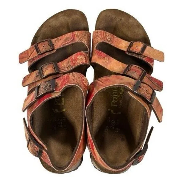 Birkenstock Papillio Florida Red Floral Women’s Strappy Sandals Size US 8 EU 39