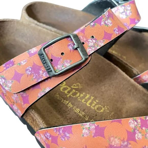 Birkenstock Papillio Womens Tabora Flat Sandals Tendril Brown Gold Size US 6.5