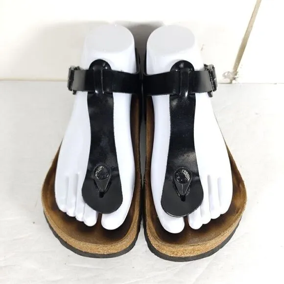 Birkenstock Women's Kairo US 5 EU 36 Black Leather Flat Thong Sandals