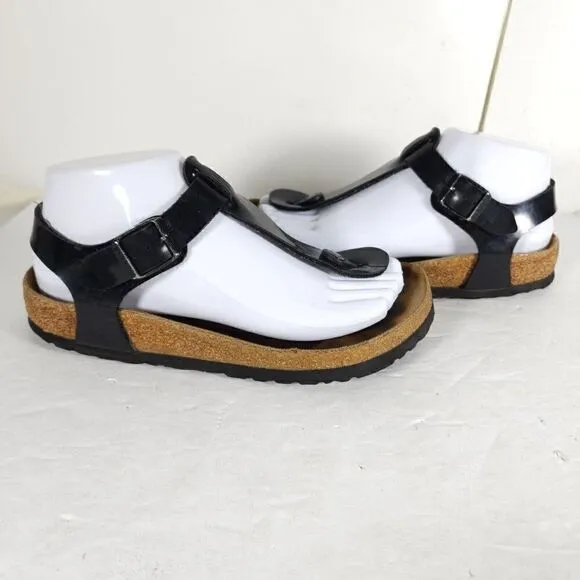 Birkenstock Women's Kairo US 5 EU 36 Black Leather Flat Thong Sandals