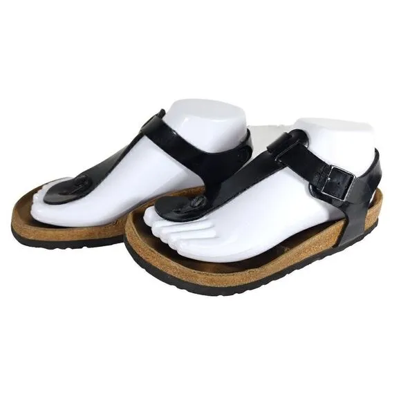 Birkenstock Women's Kairo US 5 EU 36 Black Leather Flat Thong Sandals