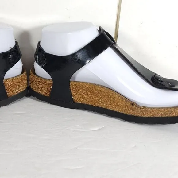 Birkenstock Women's Kairo US 5 EU 36 Black Leather Flat Thong Sandals