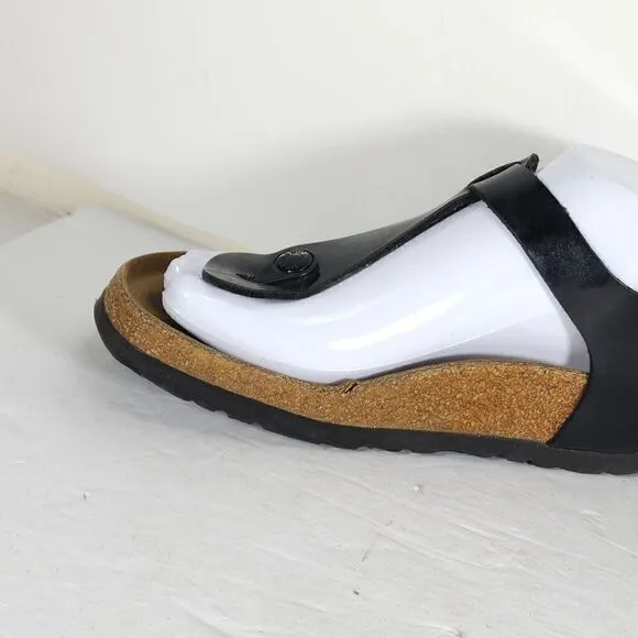 Birkenstock Women's Kairo US 5 EU 36 Black Leather Flat Thong Sandals