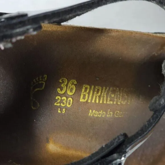 Birkenstock Women's Kairo US 5 EU 36 Black Leather Flat Thong Sandals