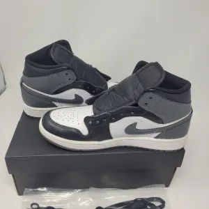 Black and Gray High-Top Air Jordan Sneakers