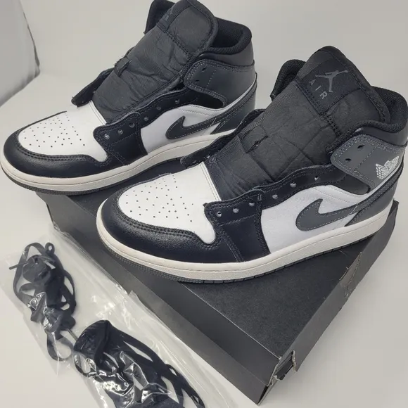 Black and Gray High-Top Air Jordan Sneakers