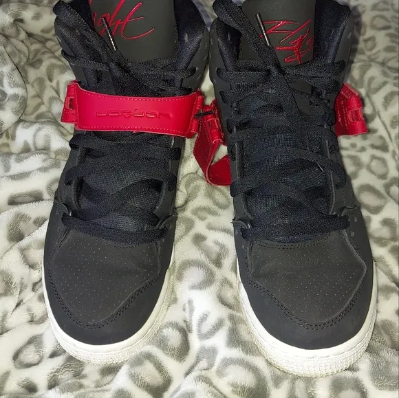 Black and Red High-Top Sneakers
