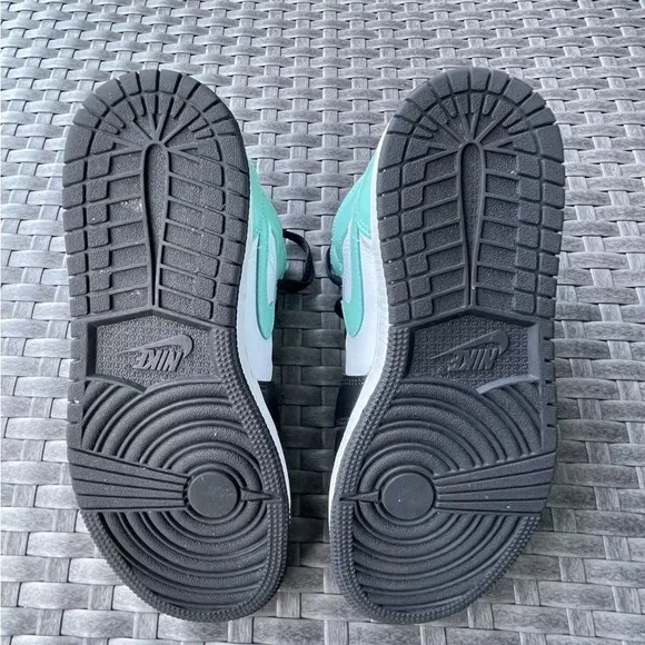 Black and Teal High-Top Sneakers