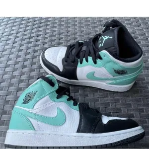Black and Teal High-Top Sneakers