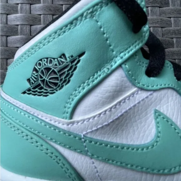 Black and Teal High-Top Sneakers