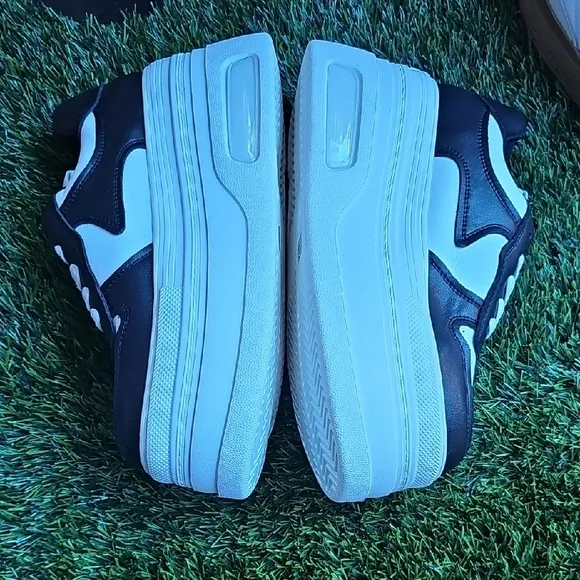 Black and White Athletic Sneakers with Chunky Design