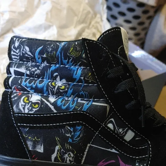 Black High-Top Sneakers with Colorful Design