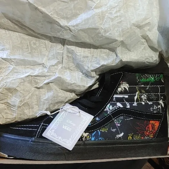Black High-Top Sneakers with Colorful Design
