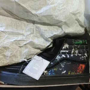 Black High-Top Sneakers with Colorful Design