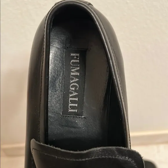 Black Leather Loafers with Polished Finish