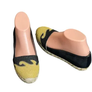 black/yellow espadrilles shoes size 36(6)