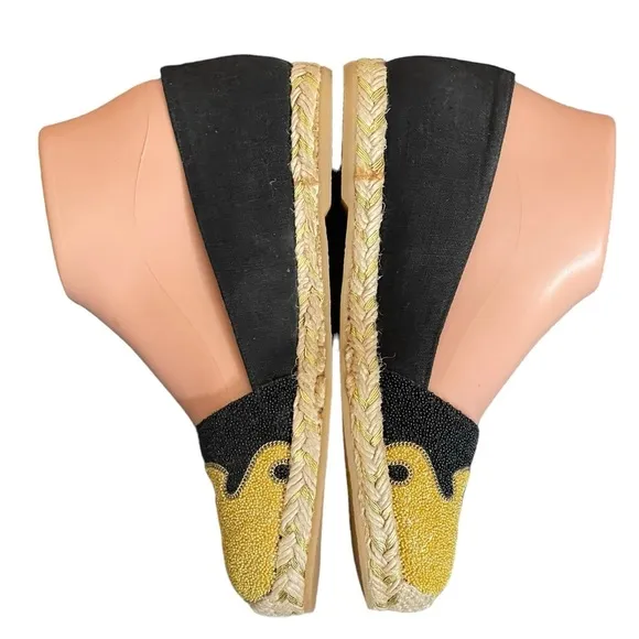 black/yellow espadrilles shoes size 36(6)