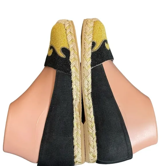 black/yellow espadrilles shoes size 36(6)