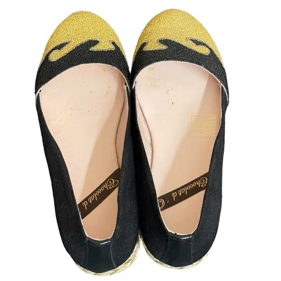 black/yellow espadrilles shoes size 36(6)