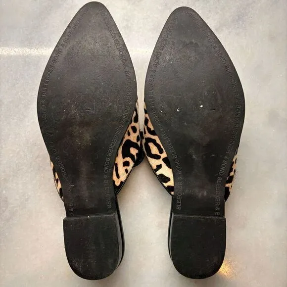 Bleecker &amp; Bond Simone Leather Mule Flats Tan &amp; Black Size 10M