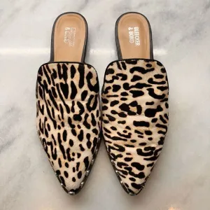 Bleecker &amp; Bond Simone Leather Mule Flats Tan &amp; Black Size 10M