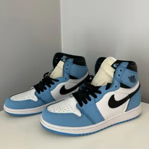 Blue and White High-Top Sneakers
