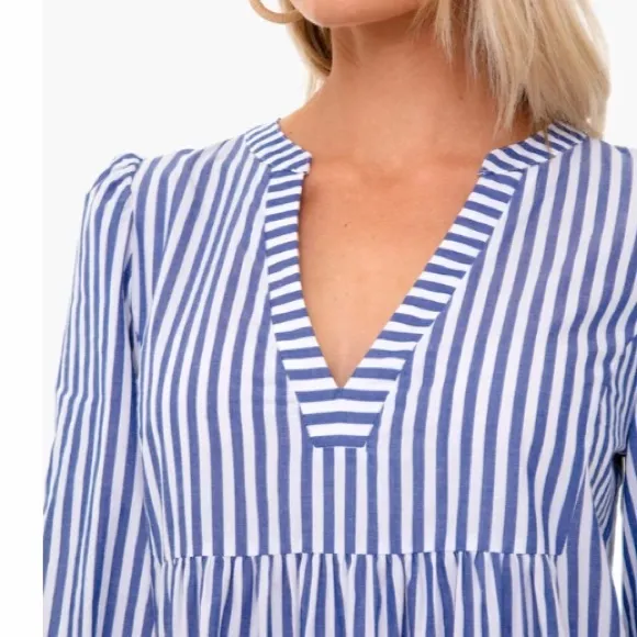 Blue and White Stripe Cotton Poplin Kenzo DressPOMANDER PLACE