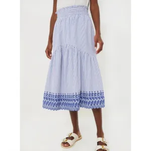 Blue Stripe Eyelet Cinzia Skirt